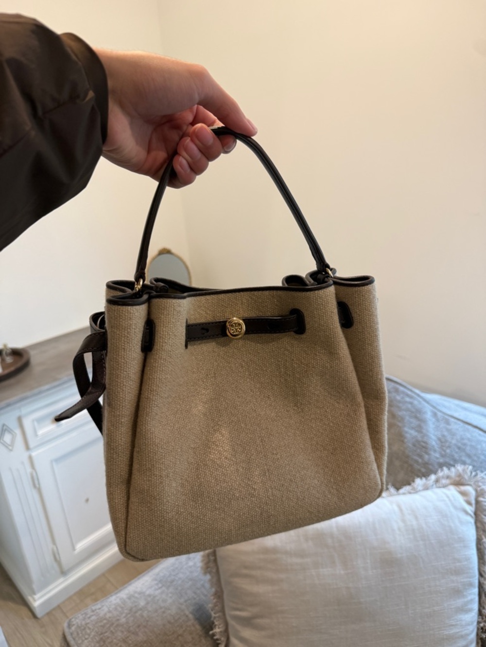 Tory Burch Romy Canvas Bucket Bag